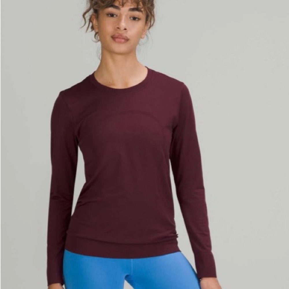 Women’s Long Sleeve Crew Neck Top - Burgundy